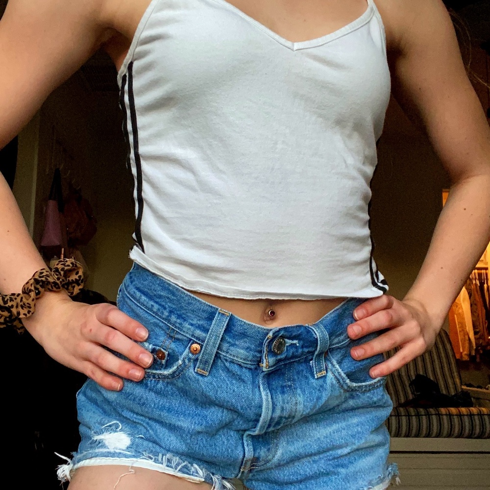 Striped white tank